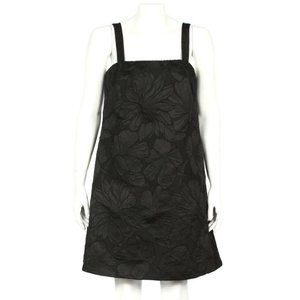 J. CREW Convertible Strap Embossed Floral Black Dress size 6 /0605